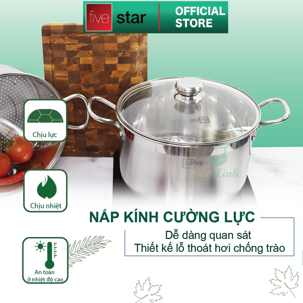 Bộ xửng hấp Standard inox 430 nắp kính ( 30CM ) , 3 đáy dùng tốt bếp từ , hồng ngoại , gas