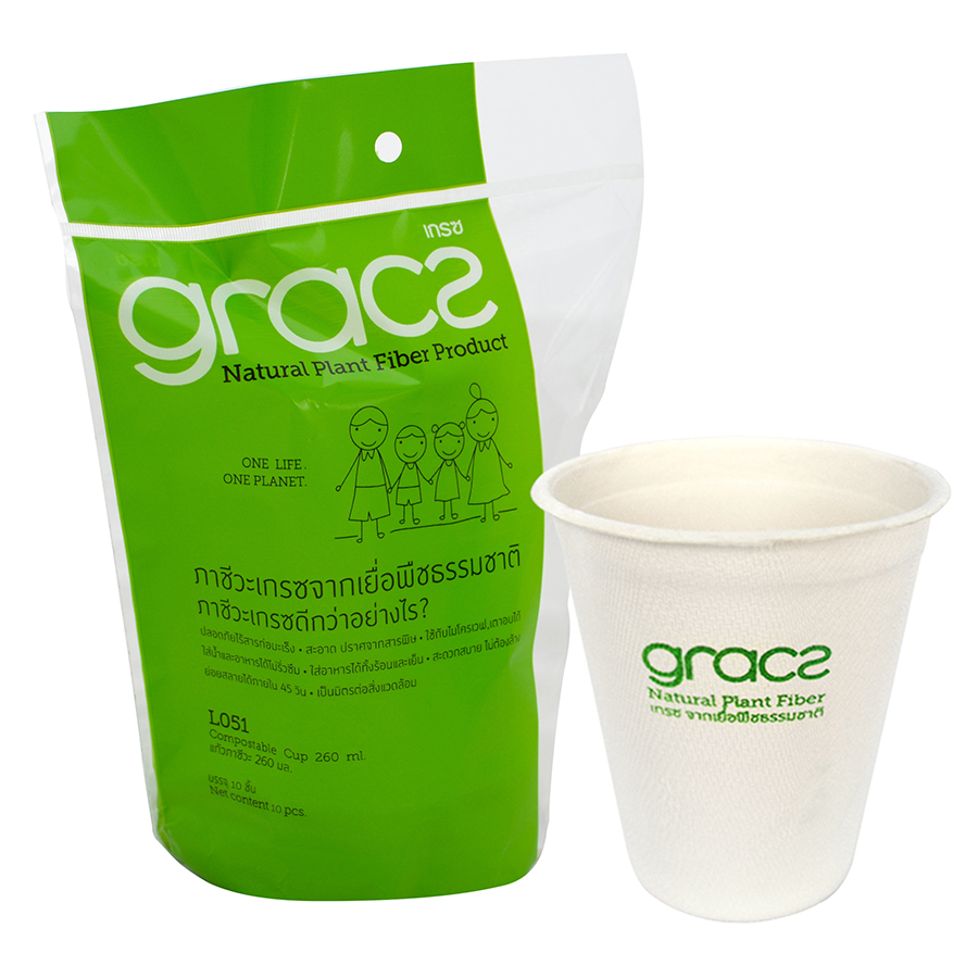 Combo Party 03 (1 gói Ly 260ml; 1 gói Dĩa 10 in; 1 gói Tô 500ml) - Bao Bì Gracz Từ Bã Mía