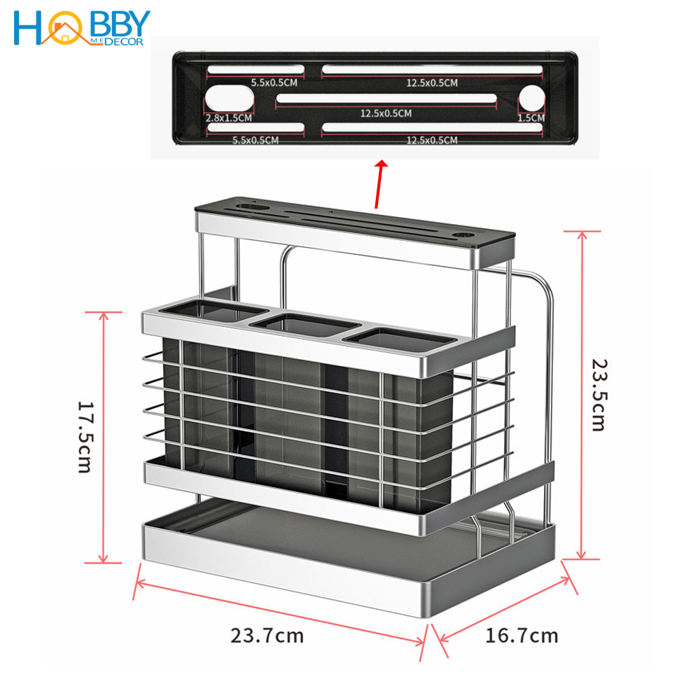 Kệ đựng đũa muỗng dao thớt đa năng inox 304 Hobby home decor KDMT