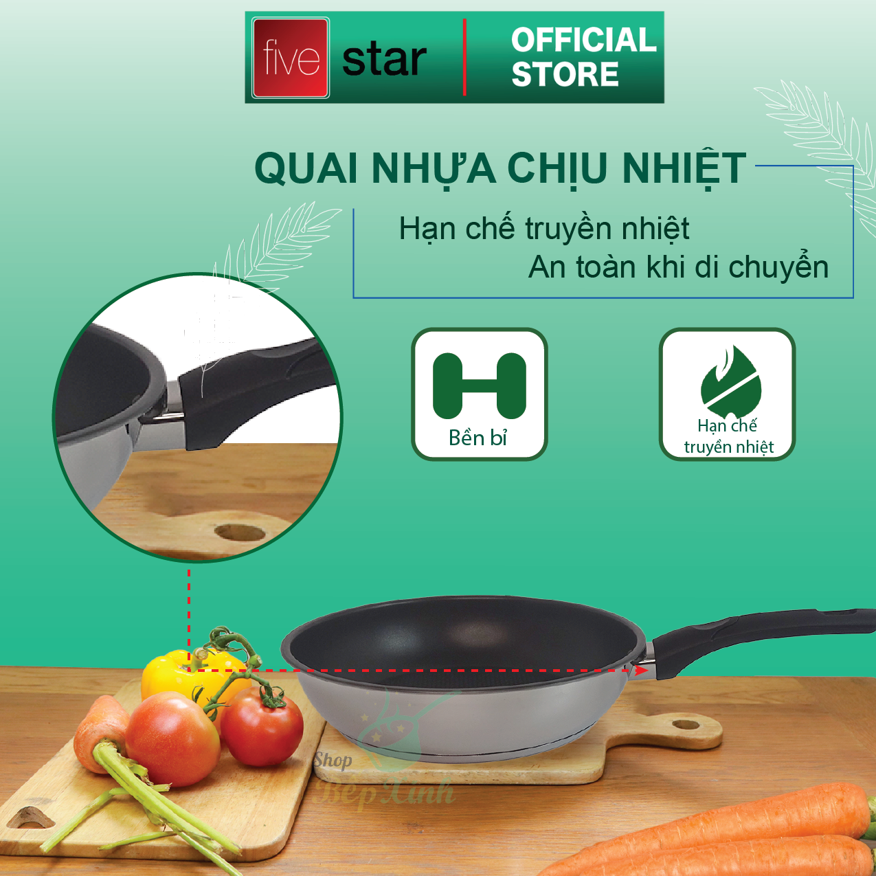 Bộ nồi chảo 3 đáy inox 304 FiveStar Plus vancover bếp từ nắp inox ( 1nồi16cm x 1nồi18cm x 1nồi20cmx 1nồi24cm x 1chảo24cm