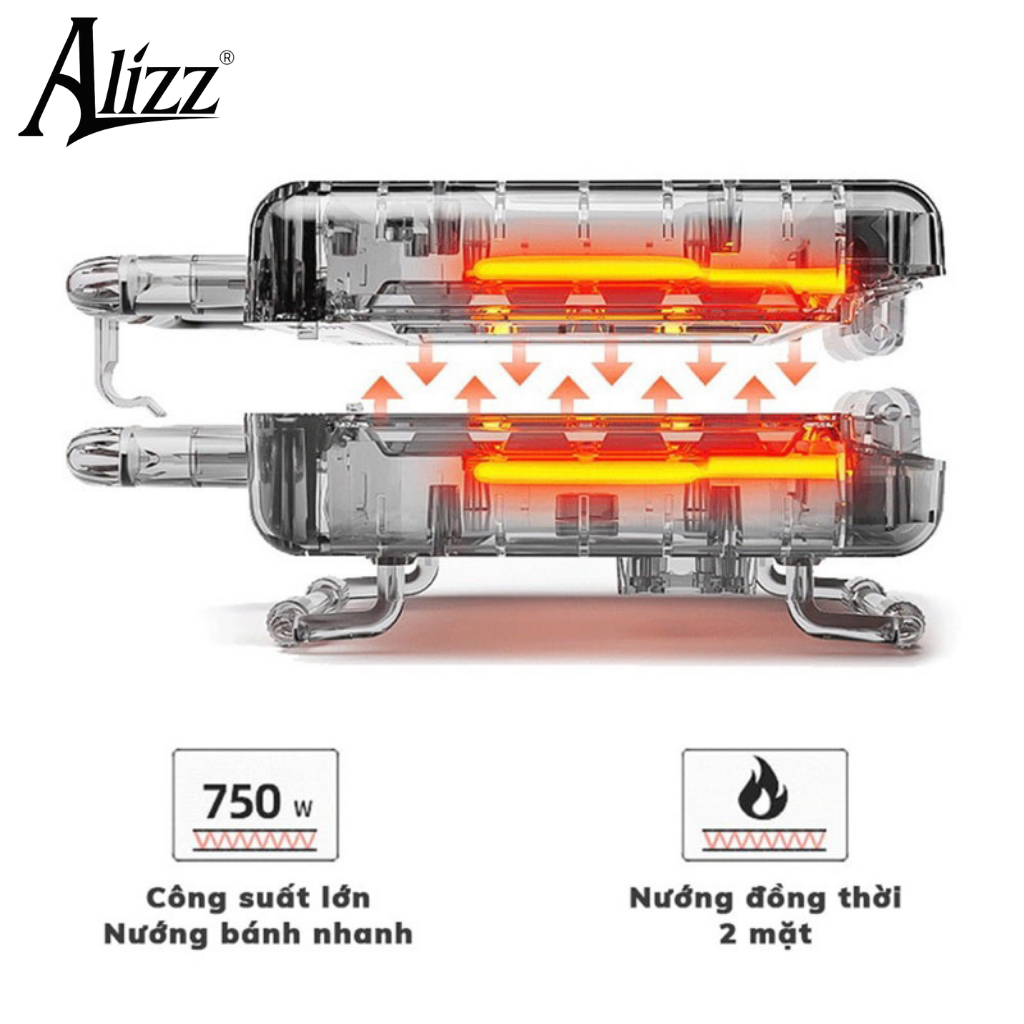 Máy Nướng Bánh Hotdog 750W ALIZZ AL-13556