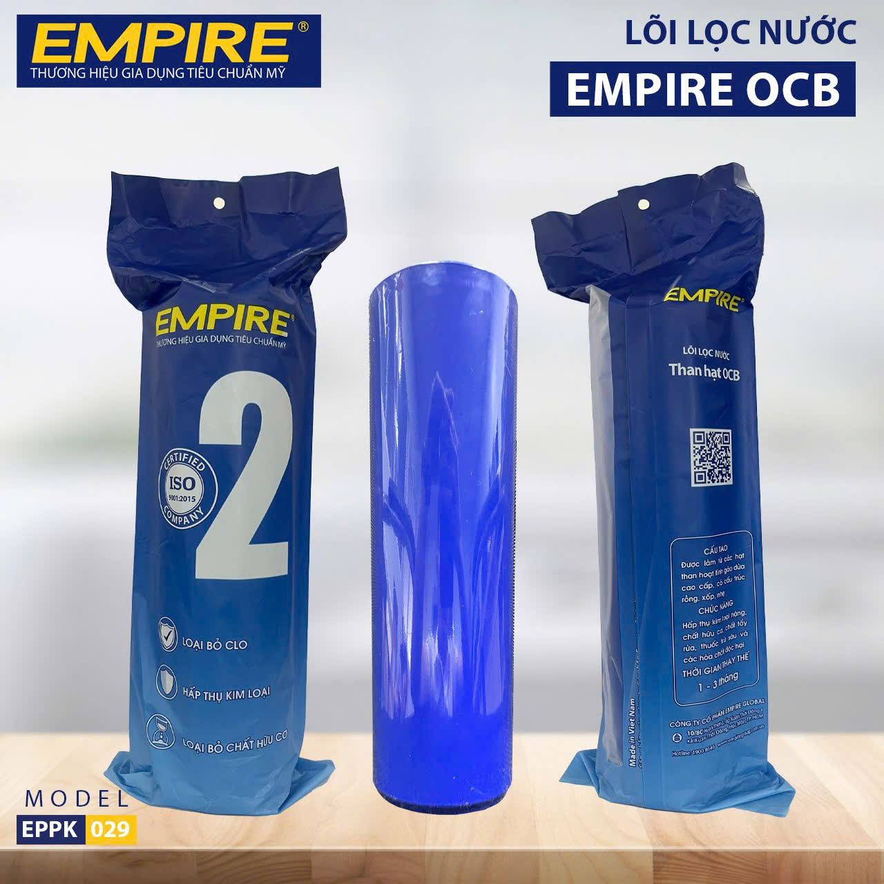 BỘ 3 LÕI LỌC NƯỚC 1-2-3 EMPIRE DÙNG CHO TẤT CẢ CÁC DÒNG MÁY- HÀNG CHÍNH HÃNG