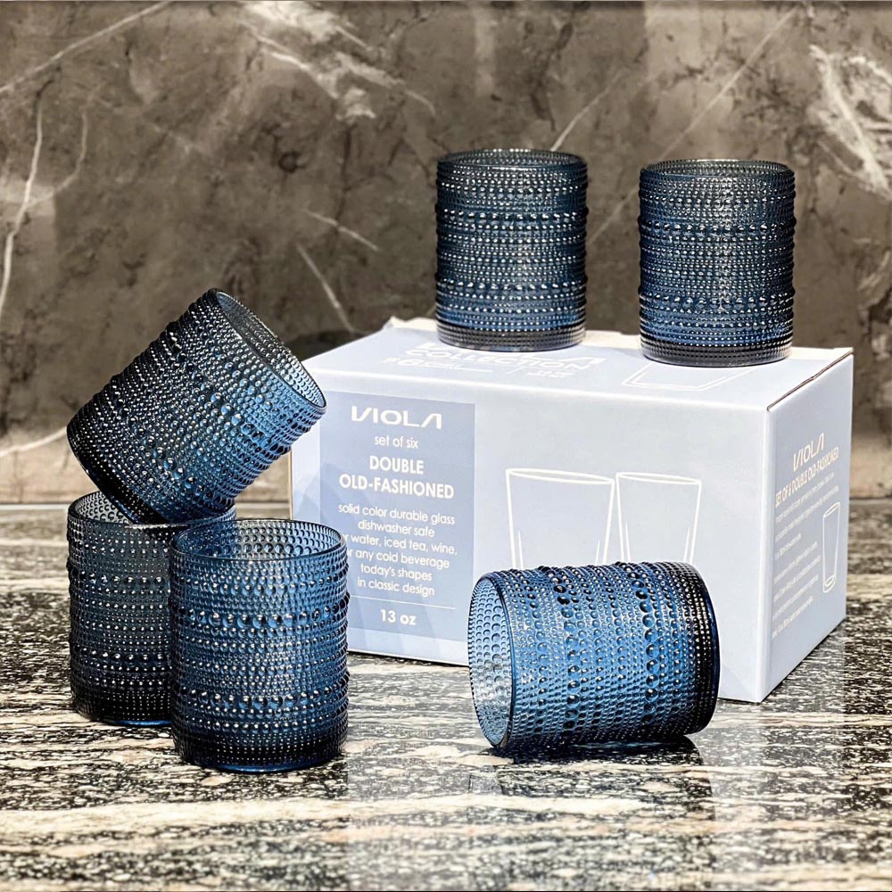 Set 6 cốc hạt cườm Viola From Germany 295ml dáng trụ thủy tinh cao cấp Hàng chính hãng