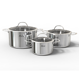Bộ Nồi Inox Đa Lớp Sunhouse Mama SHG701 - Hàng Chính Hãng