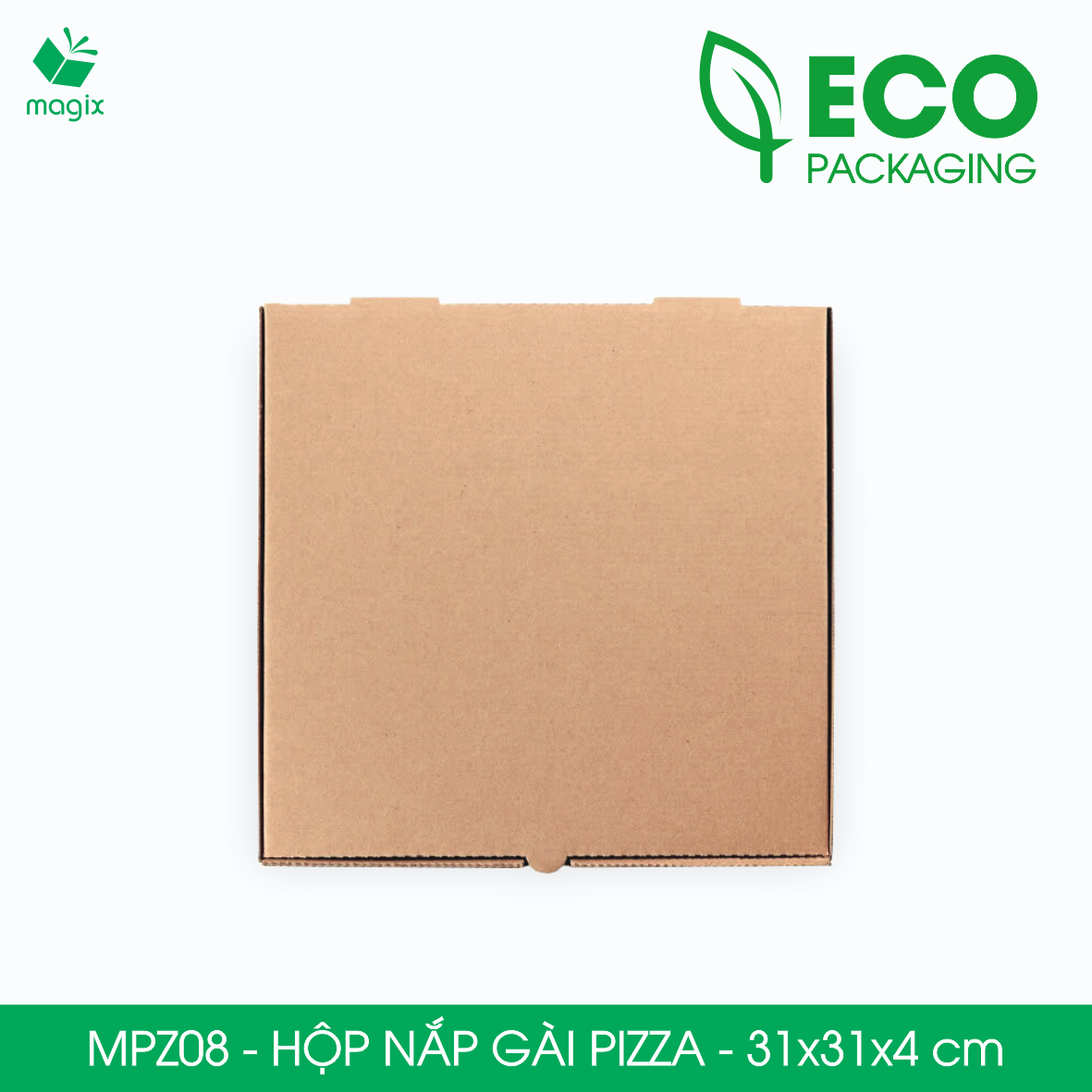 MPZ08 - 31x31x4 cm - 20 Hộp nắp gài pizza đa dụng - Hộp nắp gập, hộp carton gói hàng, hộp quà