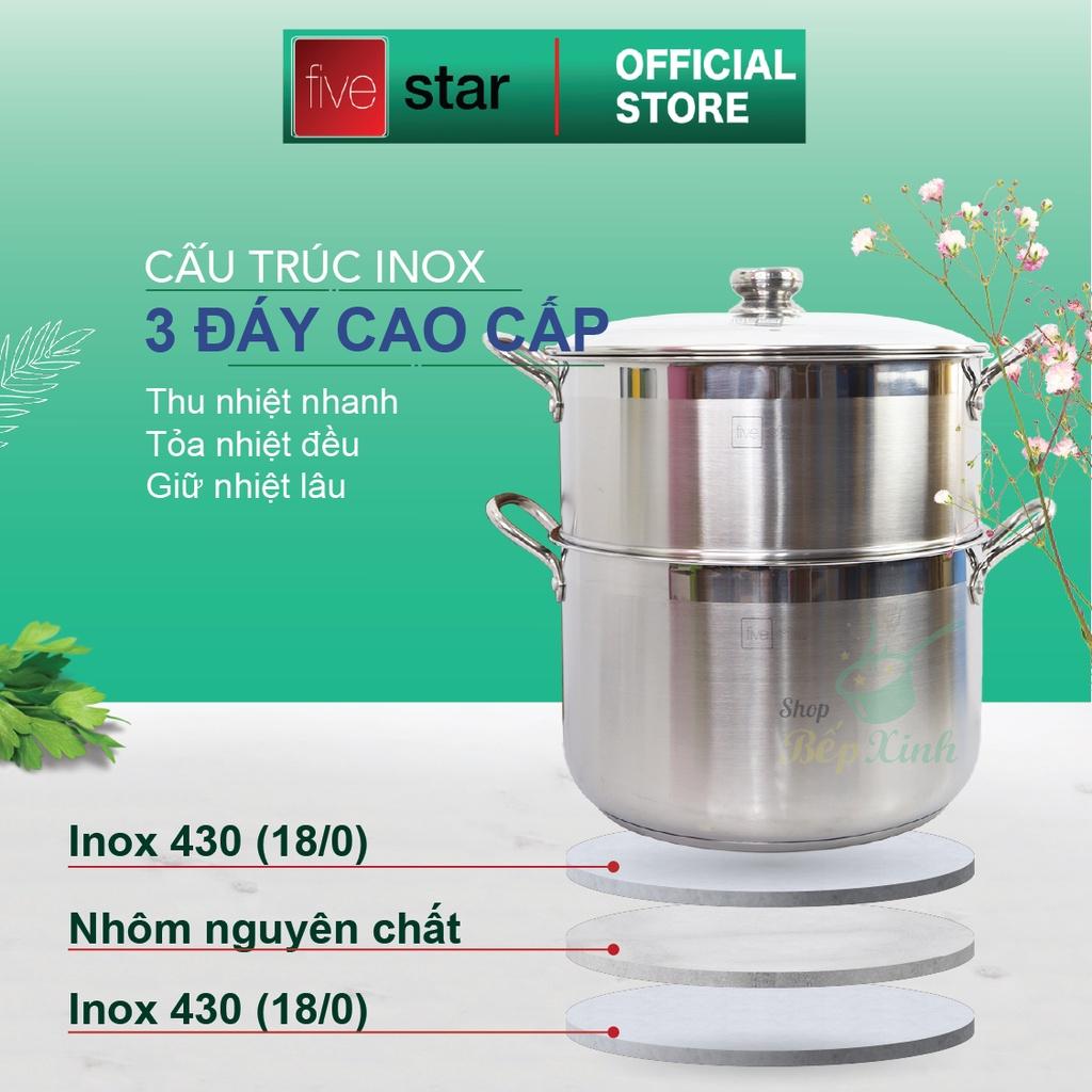 Bộ xửng hấp Standard inox 430 nắp kính ( 30CM ) , 3 đáy dùng tốt bếp từ , hồng ngoại , gas
