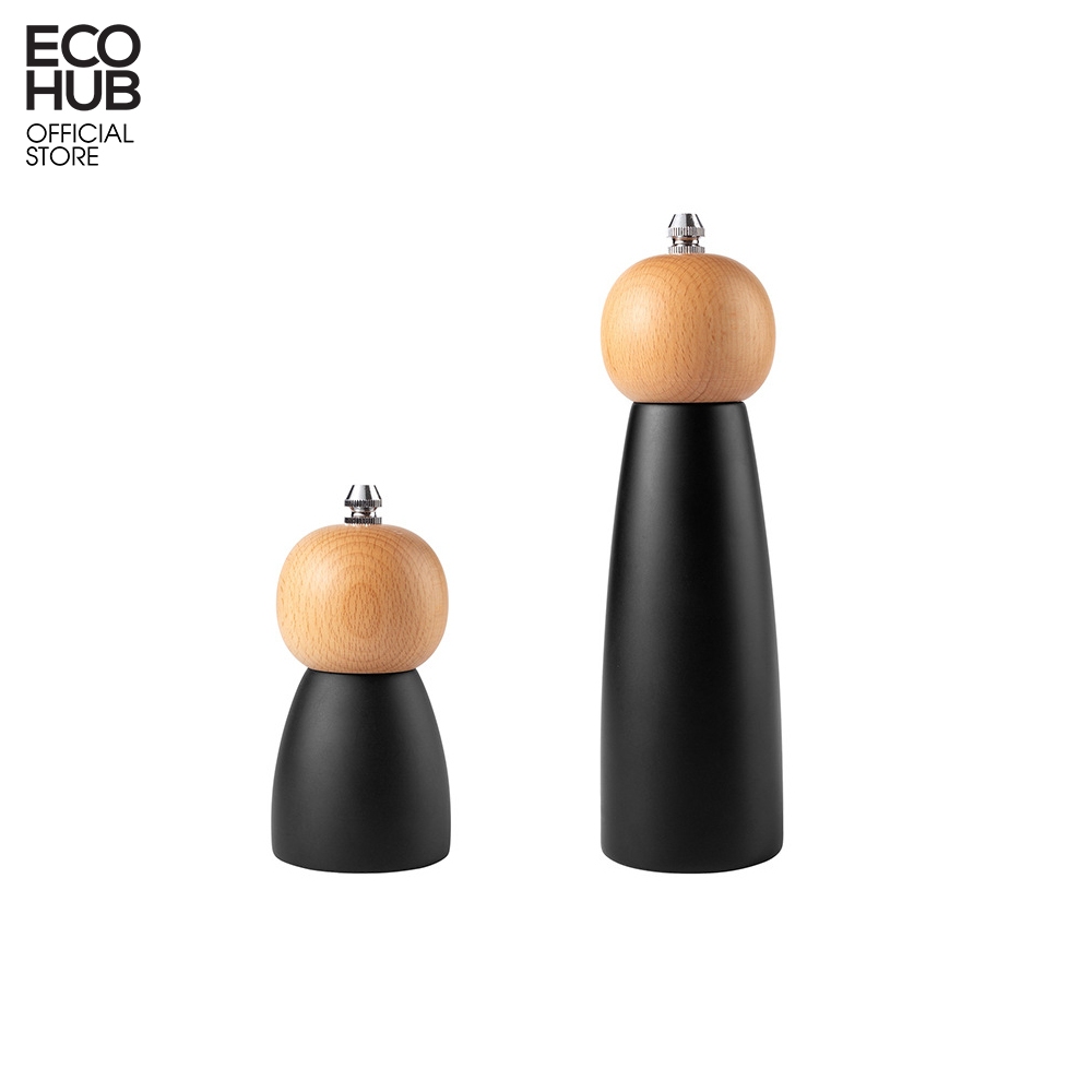 Dụng cụ xay tiêu đen và muối biển ECOHUB màu đen dạng đẹp cao cấp và sang trọng (Pepper Grinder)