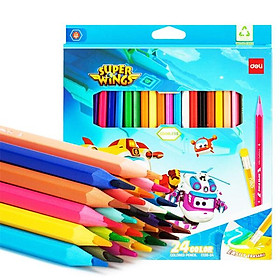 Hộp 24 Bút Chì Màu Superwings - Deli C126-24