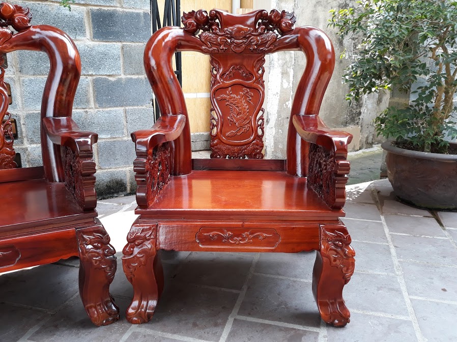 Bộ bàn ghế salon gỗ Tràm Tay 12 Đỉnh Hổ Phù