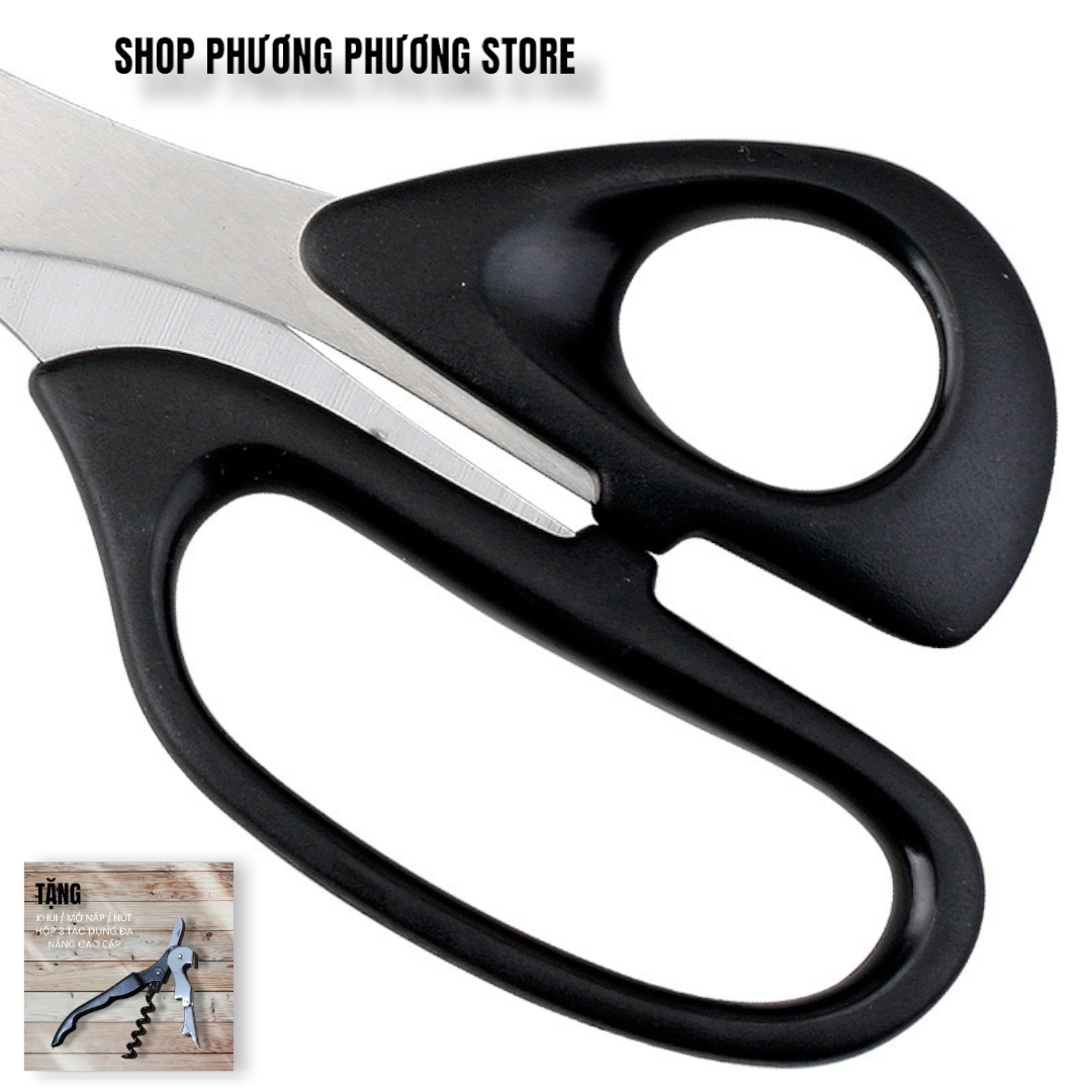 Kéo Hàn Quốc Nhà Bếp Kéo Cắt Gà Cắt Đồ Đa Năng Cao Cấp ( Tặng Khui Hộp 3 in 1 )