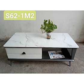 Bàn trà sofa Tundo mặt đá nhập khẩu xám vân xám