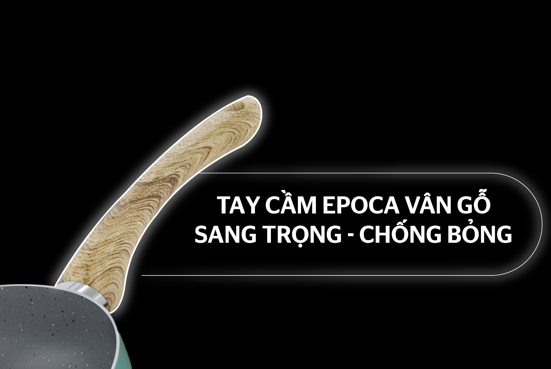 Chảo Sâu Chống Dính Vân Đá Sunhouse Clover CL20S - Hàng Chính Hãng