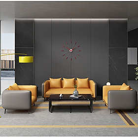 Bộ sofa da văn phòng giá rẻ hiện đại Tundo kèm ghế đơn HVPCT-20