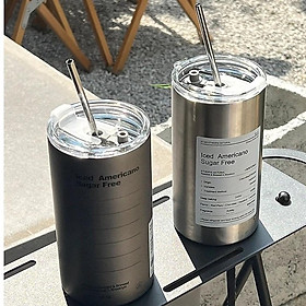 Cốc Giữ Nhiệt Inox 304 Ly Uống Coffee 600ML Giữ Nhiệt 6-8 Tiếng Kèm Ống Hút Tiện Lợi