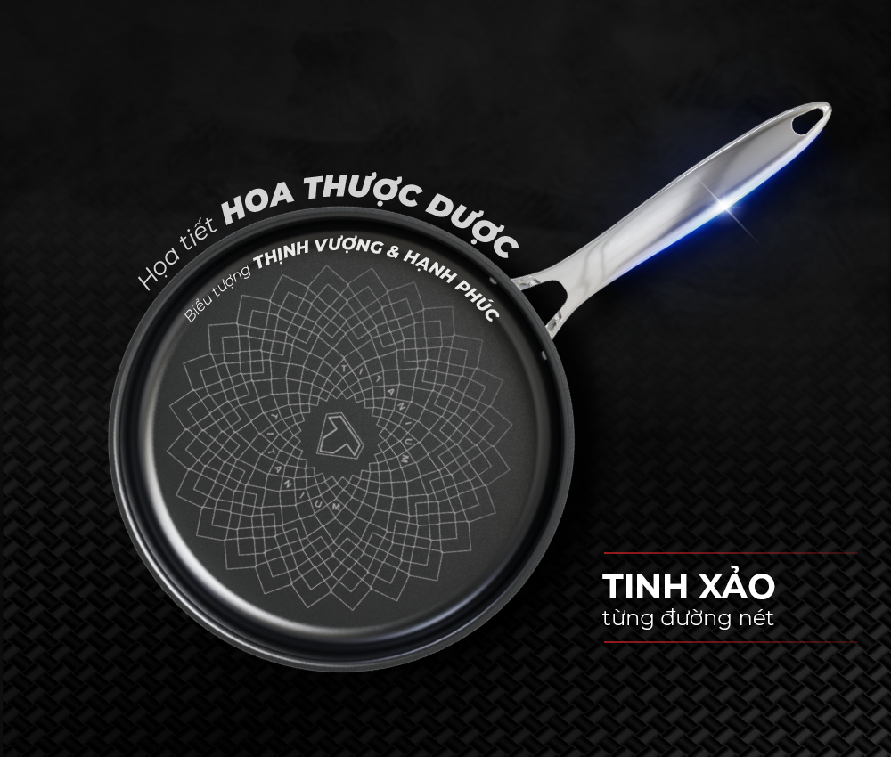 Chảo inox 3 lớp liền đáy chống dính Ultra Titanium Sunhouse STI18-26M - Hàng chính hãng