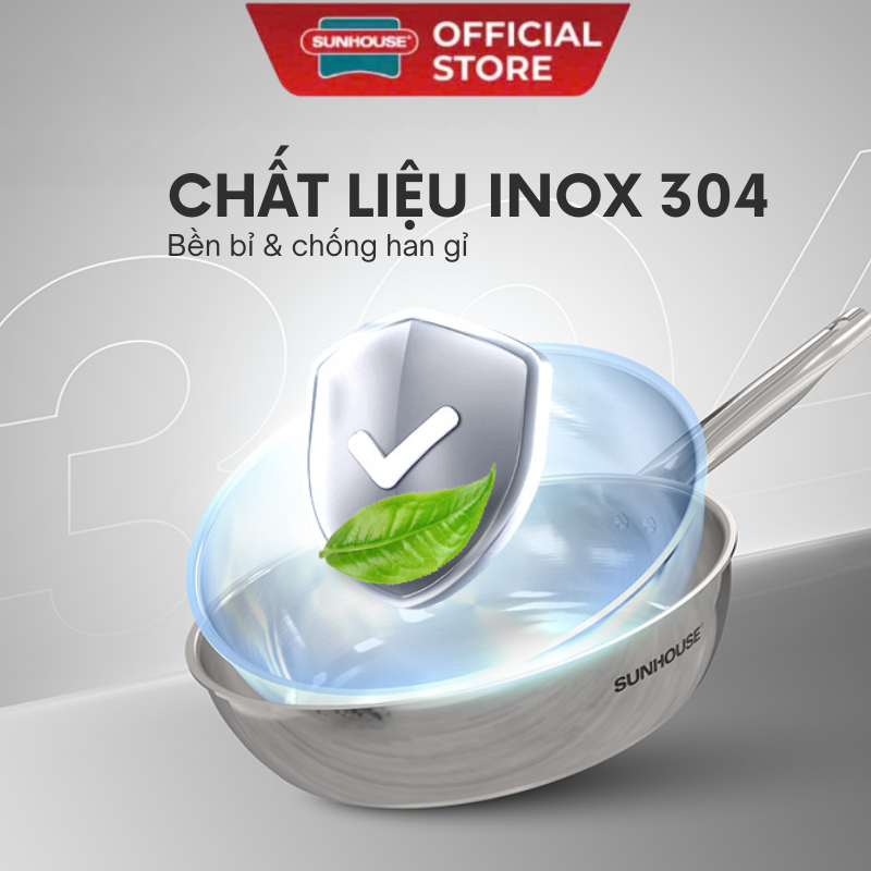 Chảo Inox đa lớp Sunhouse IN20M6/IN24M6/IN28M6
