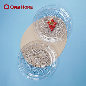 Khay trái cây nhựa JB vân gợn sóng - Trong suốt - Hàng nhập khẩu chính hãng Cobihome