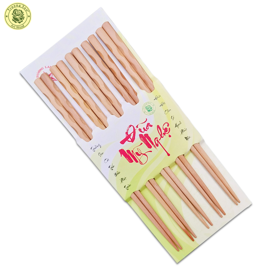 Bộ 5 Đôi Đũa Gỗ Cà Chít 3 Khuyết Tự Nhiên Mỹ Nghệ - Đồ Dùng Nhà Bếp Thương Hiệu Trường Sơn