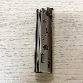 Vỏ Hột Quẹt Bật Lửa khò 1 tia Honest BCZ233-3 hiển thị mức nhiên liệu đẹp độc lạ - dùng gas cao cấp ( Giao màu ngẫu nhiên )
