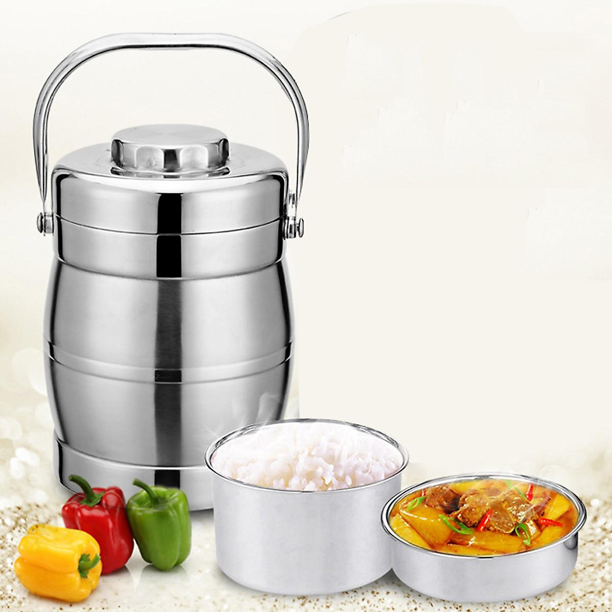 Cặp Lồng Inox 3 Tầng 1.4 - 2 Lít -Cặp Lồng Đựng Cơm Cháo Phở Giữ Nhiệt Cao Cấp - Cà Mên Inox