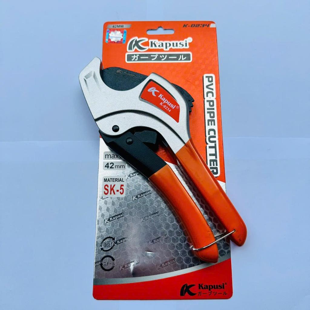 Kéo Cắt Ống PVC, PPR, PE 42mm KAPUSI tay xám cam K0234
