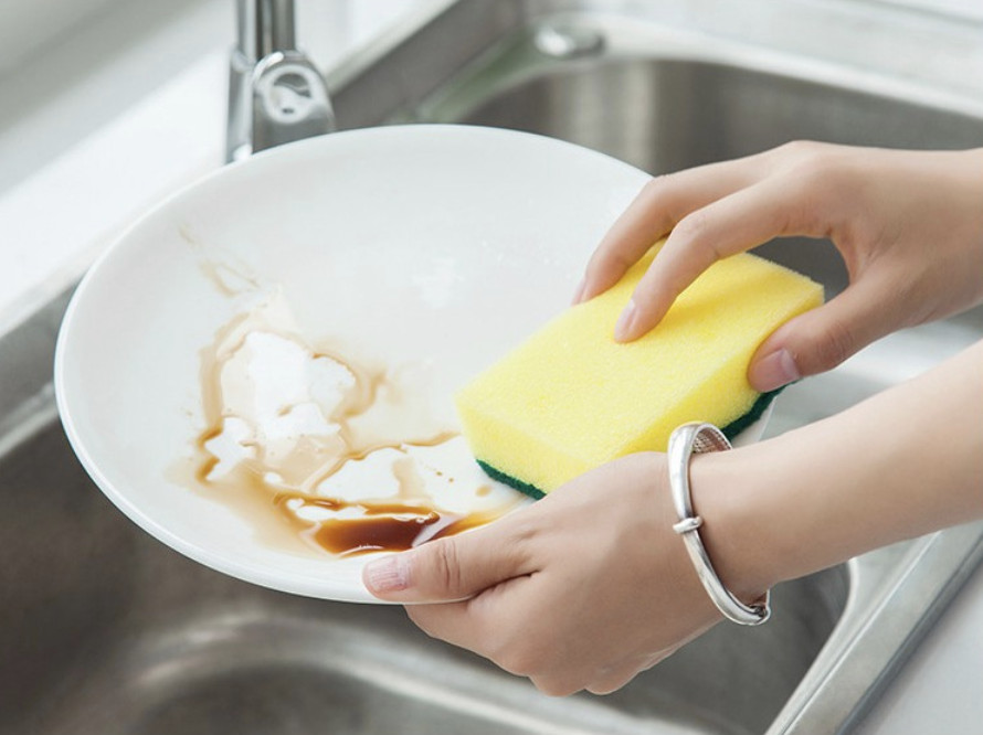 Combo Lố 12 Miếng cọ rửa chén bát xanh vàng tiện dụng