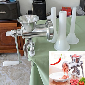 Máy Xay Thịt Quay Tay Size 10 Bằng Gang - An Toàn, Bền Bỉ, Kèm 3 Ống Nhồi Xúc Xích
