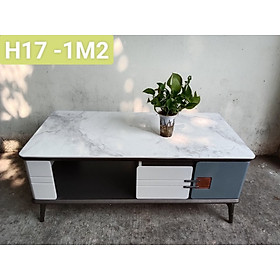 Bàn trà sofa Tundo mặt đá nhập khẩu vân xám