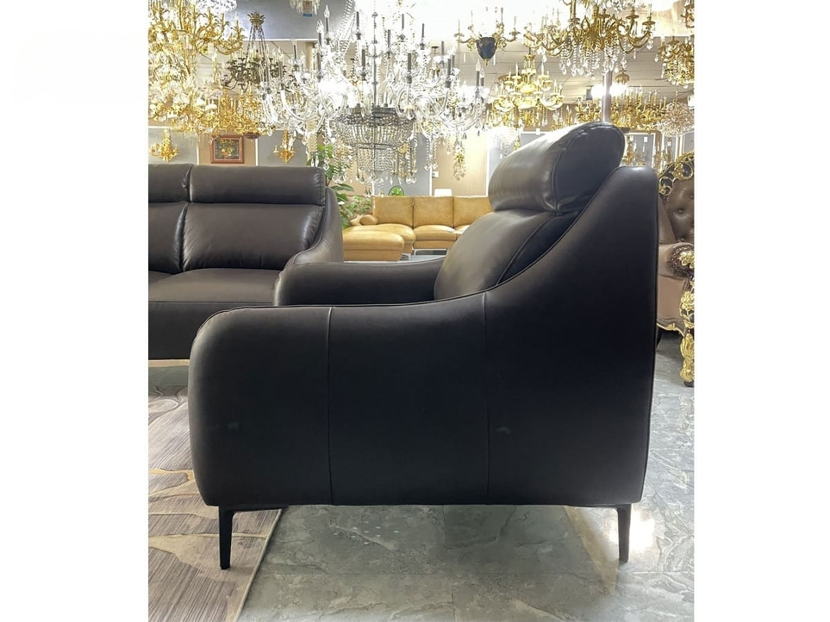 Combo ghế sofa băng da bò Italy Juno sofa màu đen SFBCT03 2m2 hàng cao cấp chuẩn da bò nhập khẩu Ý