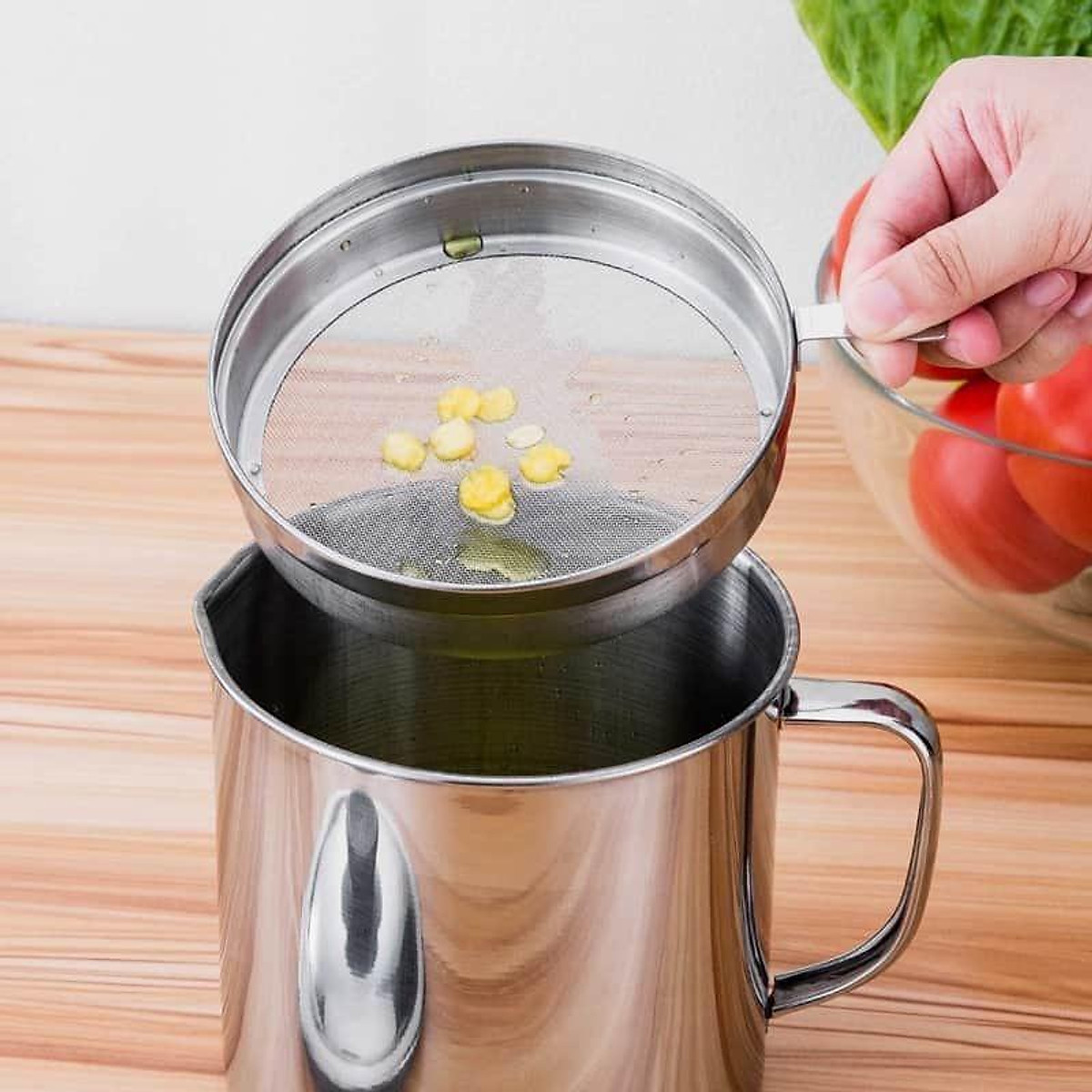 Ca Lọc Dầu Inox 304 Không Thấm Lọc Dầu Cực Trong ,Không Để Lại Cặn,Nguyên Chất Dầu Không Đen - Hàng Loại 1 - Chính Hãng MINIIN