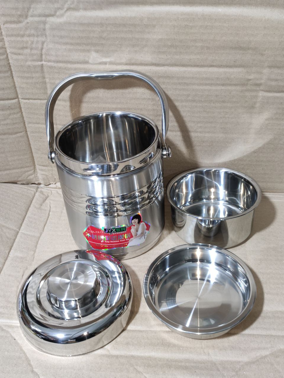 Hộp cơm - JYX ( LOGO CÔ GÁI ) giữ nhiệt chân không 304 bằng thép không gỉ 3 Tầng dung tích 1,3L & 1,9L cho học sinh công nhân văn phòng hộp cơm giữ nhiệt di động hộp cơm siêu bền