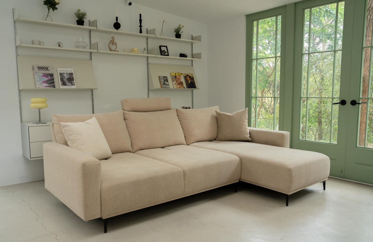 Sofa góc Chất lượng xuất khẩu Tundo KT 2m5 x 1m5. nệm êm - gối mềm, màu tuỳ chọn