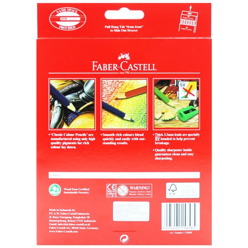 Faber-Castell-115858-Chì Màu Classic Knight - 48 Màu Dài + Chuốt