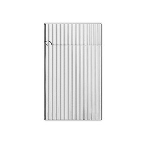 Vỏ Hột Quẹt Bật Lửa Upon Xăng Đá DX06T Họa Tiết Bạc Kẻ Dọc Đẹp Độc Lạ - Dùng Xăng Bấc Đá Cao Cấp