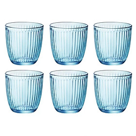 Bộ 6 Ly Thủy Tinh Line Bormioli Rocco 580502M04121990 (290ml / Ly) - Xanh dương