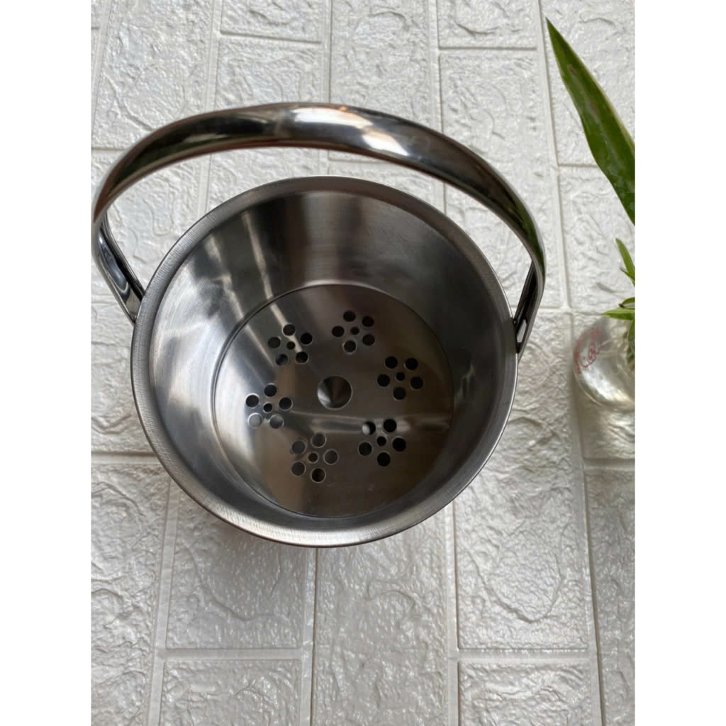 Xô đá Inox 1.5L 13cmx15cm Inox304 Decor | XÔ ĐÁ INOX CÓ QUAI