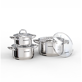 Bộ Nồi Inox 5 Đáy SUNHOUSE SHG517 - Hàng Chính Hãng