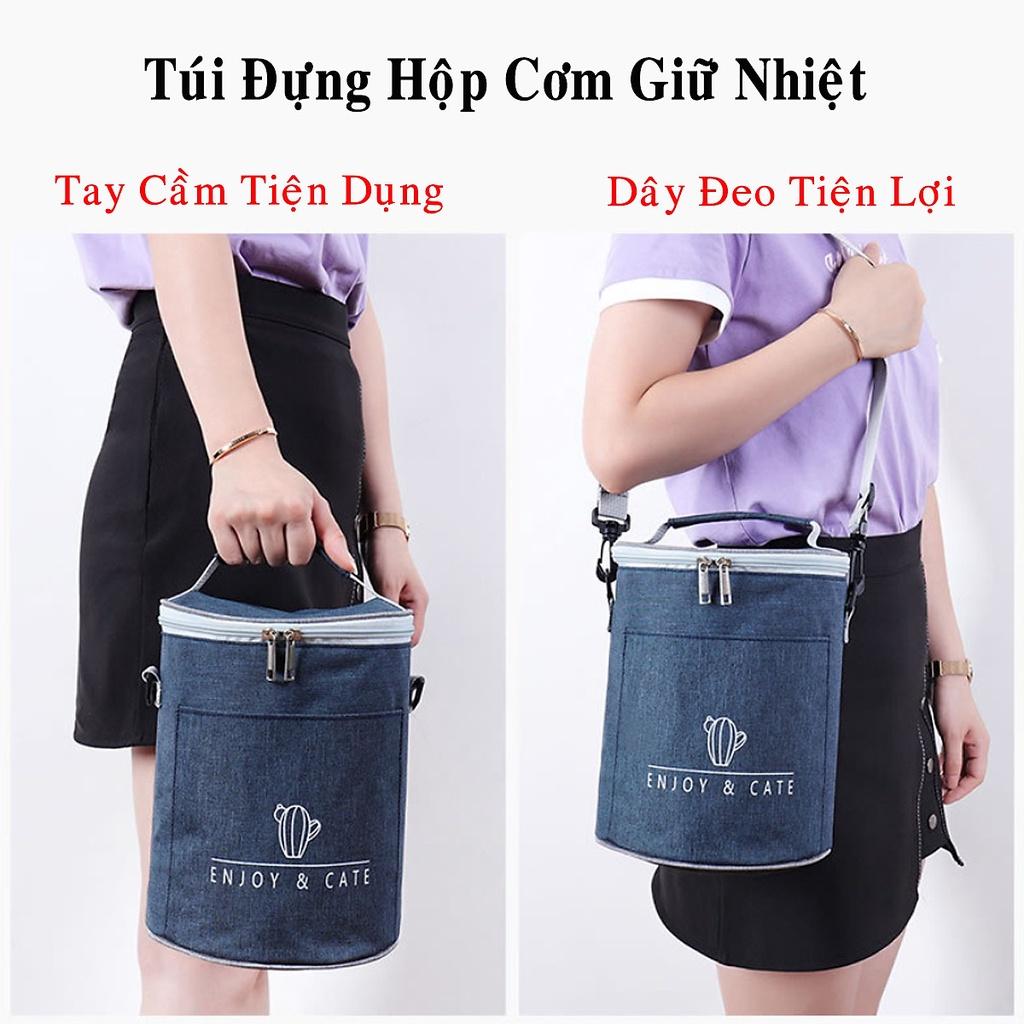 Túi đựng hộp cơm giữ nhiệt dododios cỡ lớn hình trụ - hàng chính hãng