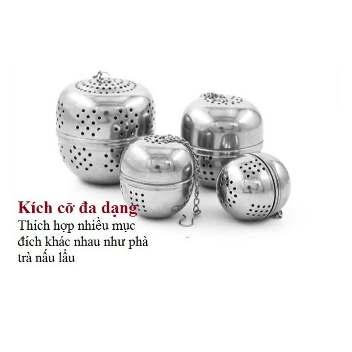 Dụng cụ lọc gia vị, giỏ lọc gia vị bằng inox Dụng cụ thảo dược, gia vị hầm và lọc trà hình quả cầu bằng inox IN48 (Chọn kích thước)