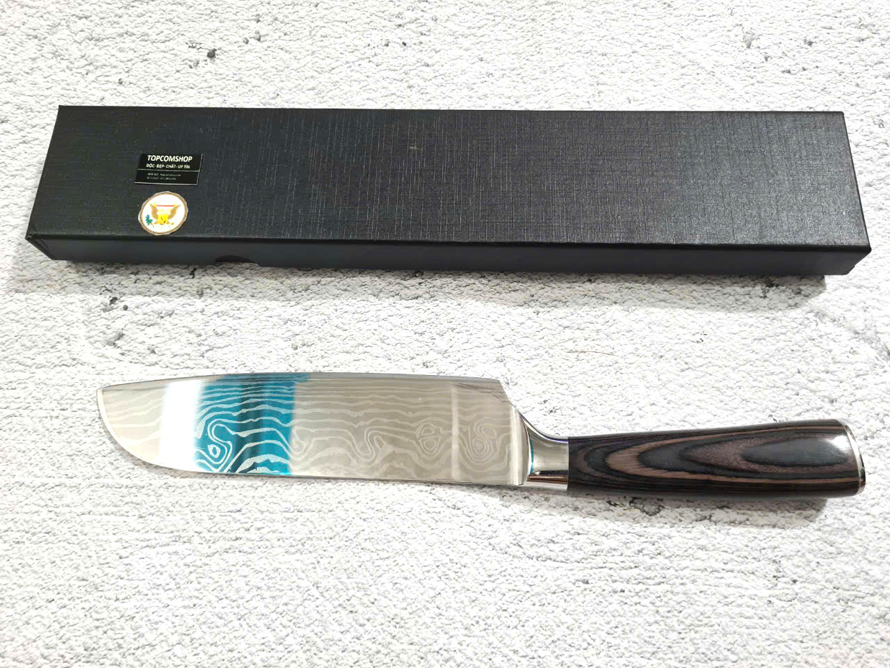 DAO - DAO BẾP NHẬT BẢN SANTOKU THÉP DAMASCUS MÃ A3 DT116 nt topcomshop vn