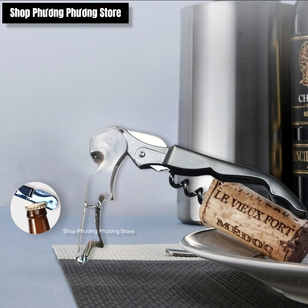 Dụng cụ khui mở nắp chai, mở rượu vang, khui hộp nhanh chóng và tiện lợi inox bền đẹp rất được ưa chuộng tại Nhật Bản - Pink parot