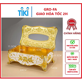 Hộp Đựng Khăn Giấy Đính Hạt Sang Trọng , Quý Tộc - Chính Hãng GROFA