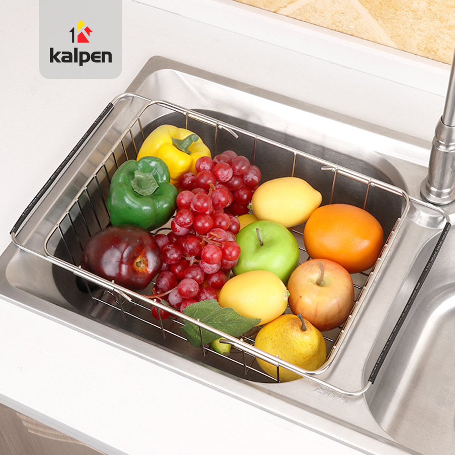 Rổ Gác Inox Trên Chậu Rửa Chén Thông Minh Có Thể Điều Chỉnh Kích Thước (Kalpen KBRK33) - Hàng Chính Hãng