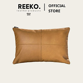 Gối sofa Reeko nhiều màu decor vintage cao cấp hình chữ nhật dài - chất liệu da bò thật sang trọng - nhập khẩu Italia-REEKO LEATHER