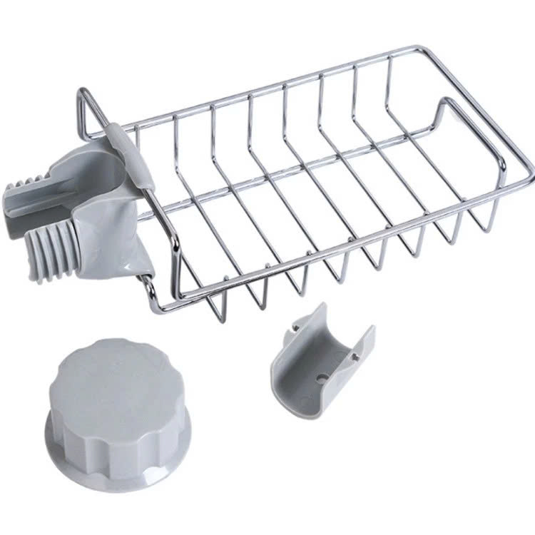 Giá để giẻ rửa bát, nước rửa chén đa năng chất liệu Inox 304 sáng bóng không han gỉ, kích thước 17x10.2x6.5cm