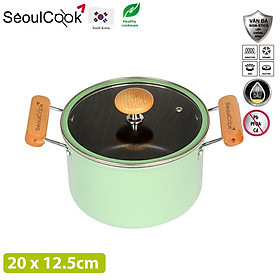Nồi 20cm đáy từ / Induction cao cấp Hàn Quốc, chống dính vân đá an toàn cho sức khỏe, dùng được tất cả các loại bếp – Hàng chính hãng