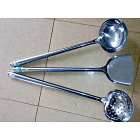 Muôi múc canh công nghiệp  INOX cỡ đại cán dài 51cm dành cho bếp ăn tập thể, nhà hàng, khách sạn