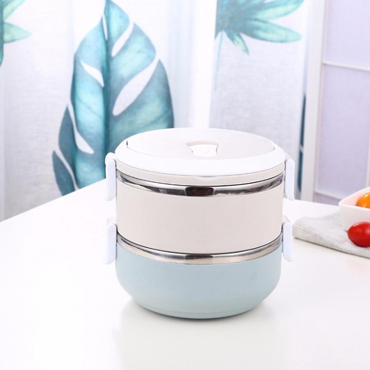Hộp Cơm Giữ Nhiệt 2 Tầng Inox Đảm Bảo Vệ Sinh Tiện Lợi Cho Dân Văn Phòng Dễ Sử Dụng