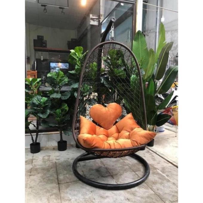 Hàng Siêu Cấp Xích đu đan, ghế lười, nôi treo thư giãn đọc sách sân vườn mây nhựa, dáng móc câu - Giá Tại Xưởng