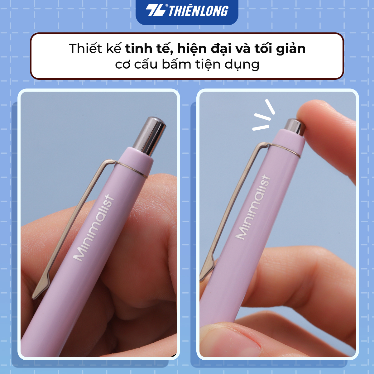 Bút gel B - Minimalist Butter Gel Thiên Long - Premium tip - Mực Xanh - Màu thân ngẫu nhiên